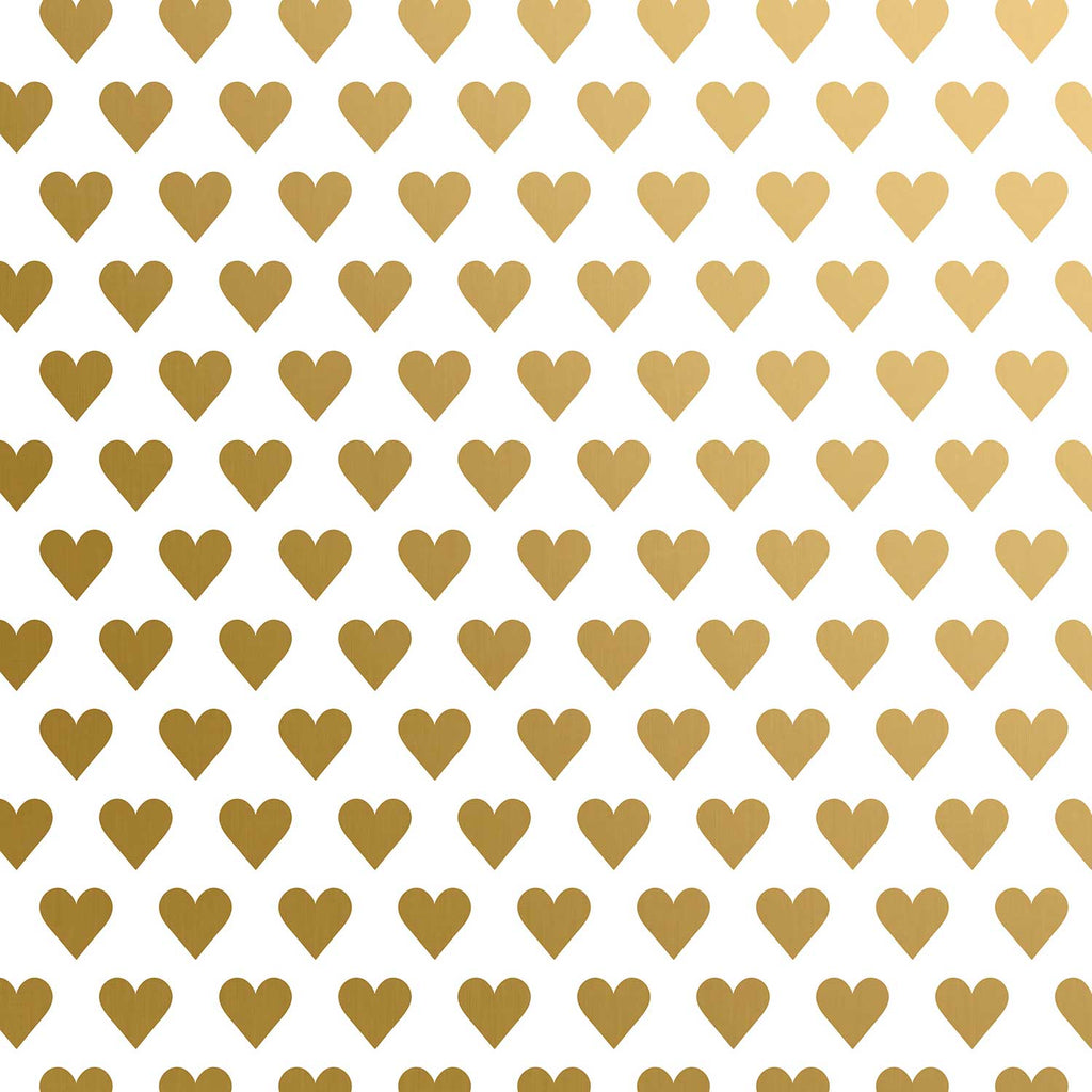 B168a Gold Hearts Gift Wrapping Paper Swatch 