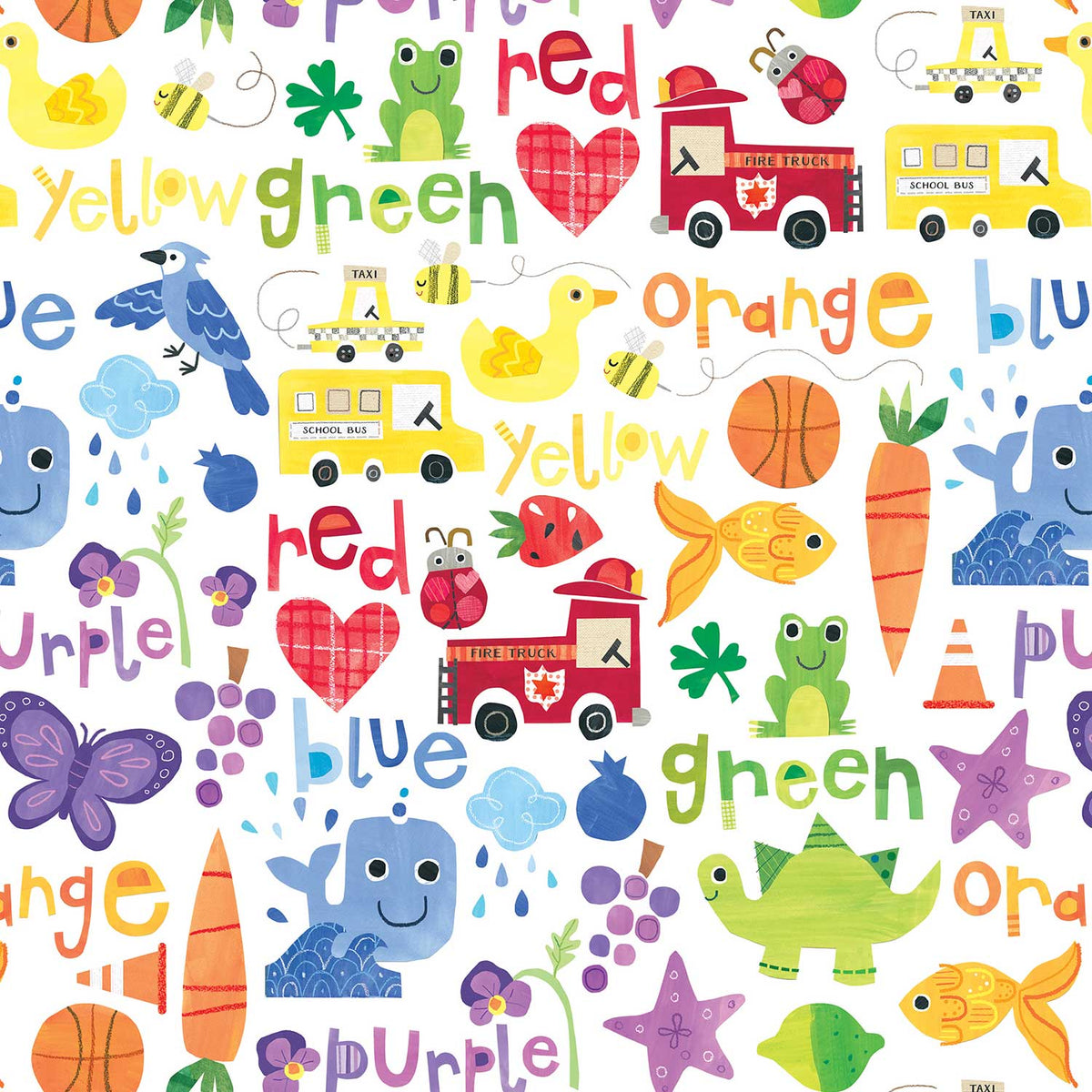 Red Orange Yellow Green Blue and Purple Preschool Flower Wrapping Paper ·  Creative Fabrica