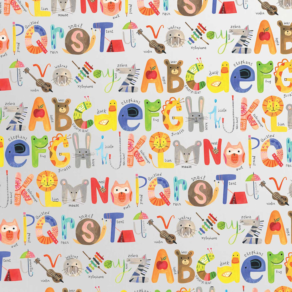 B325a ABC's Kids Gift Wrapping Paper Swatch 