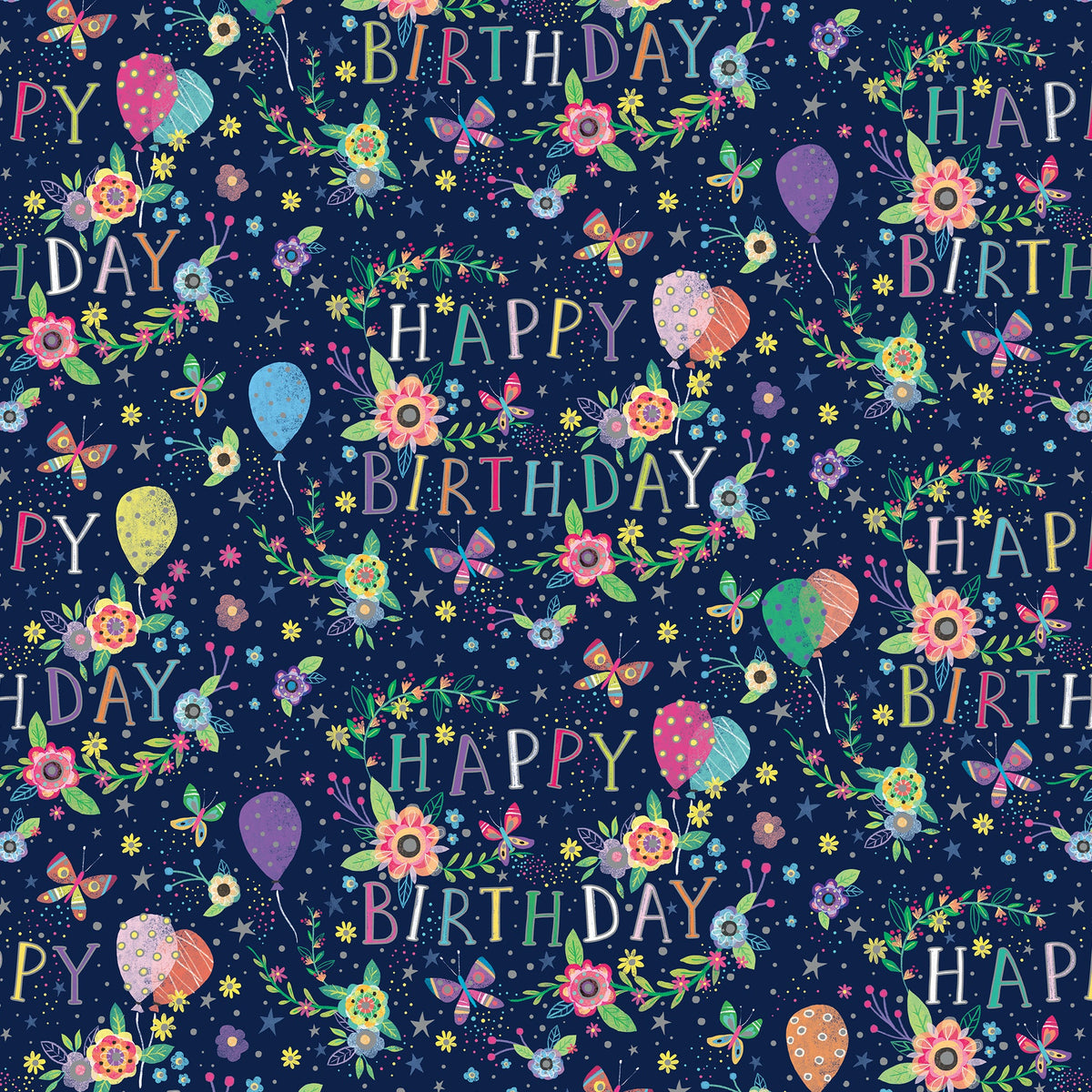 Beautiful Birthday Gift Wrap Rolls 5 ft x 30 in (8 Pieces)