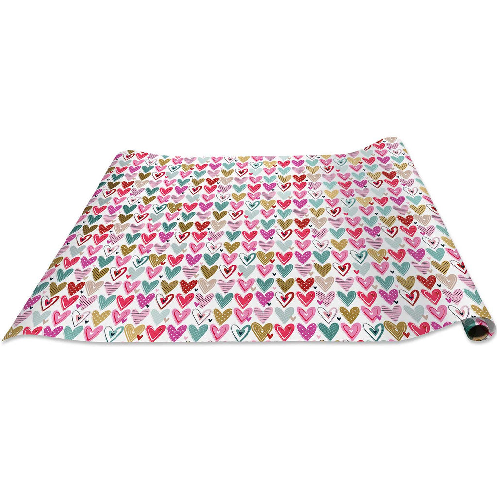 B401d Pink Purple Red Hearts Valentines Gift Wrapping Paper Regular Roll 