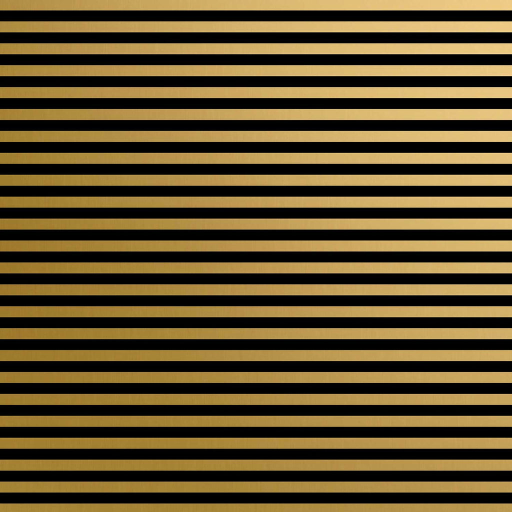 B437a Black Gold Stripes Gift Wrapping Paper Swatch 