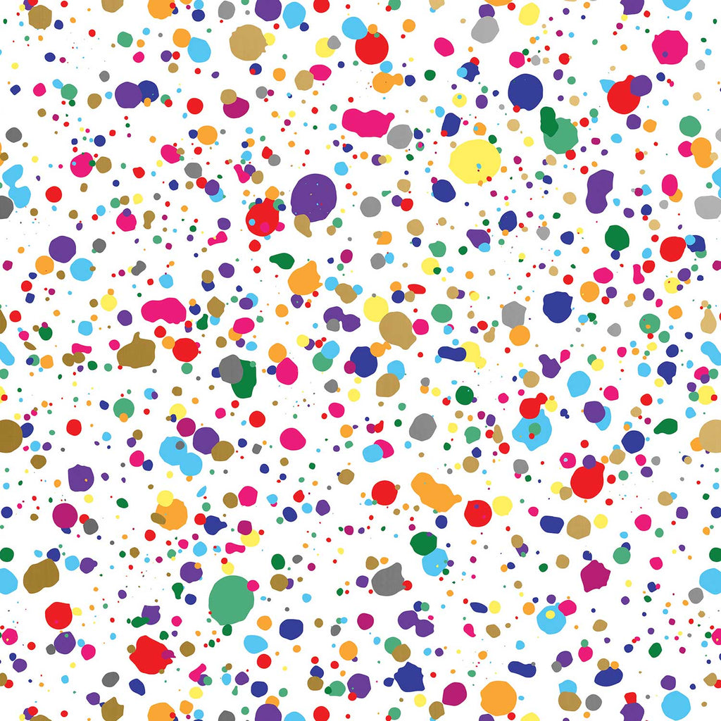 B477a Rainbow Paint Splatter Gift Wrapping Paper Swatch 