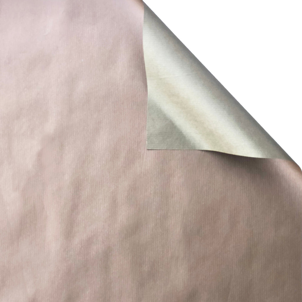 B983Da Two Sided Rose Gold Champagne Kraft Gift Wrapping Paper Swatch 
