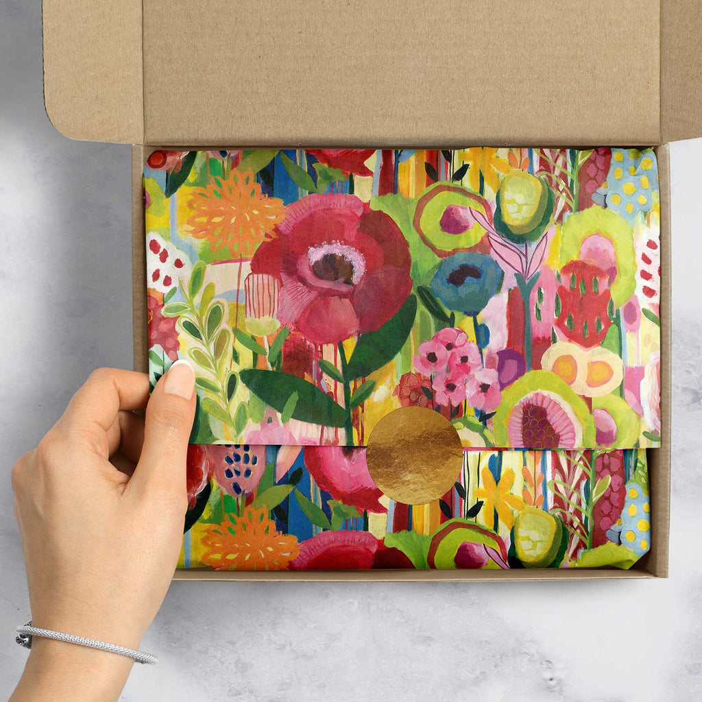 BPT140e Colorful Floral Collage Gift Tissue Paper Packaging