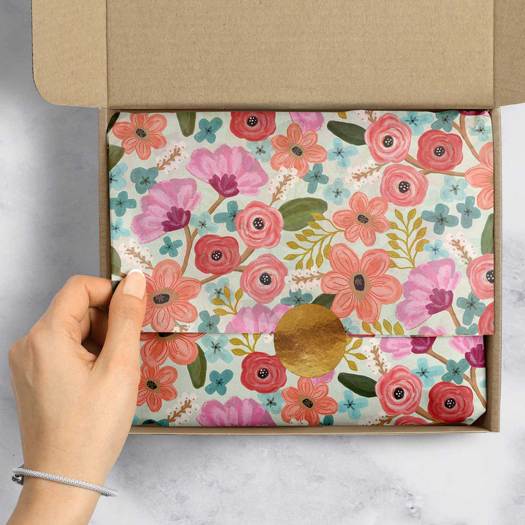 BPT209e Colorful Flowers Gift Tissue Paper Packaging