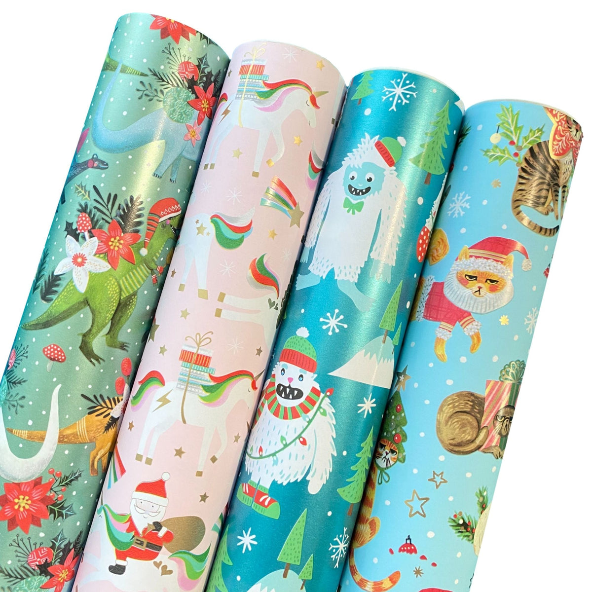 Kids Christmas Wrapping Paper Roll Bundle (25 sq ft per roll, 100 tota –  Present Paper