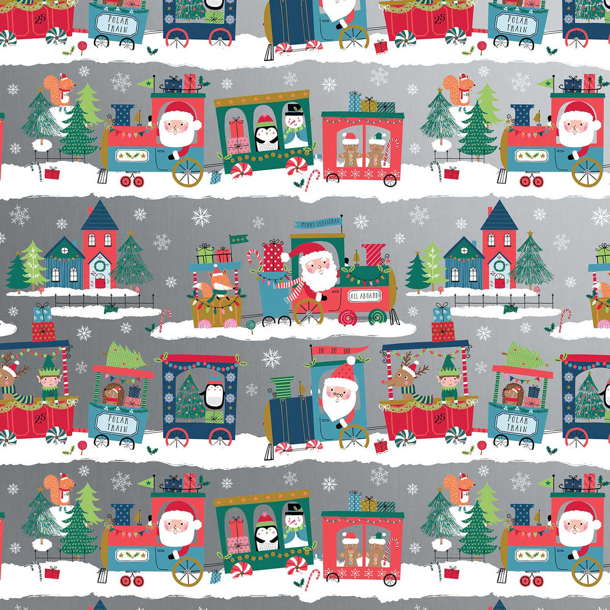 Bright Santa Christmas Gift Wrap Full Ream 833 ft x 30 in