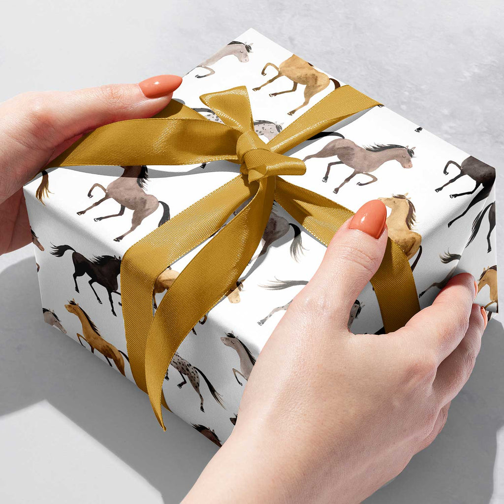 B125b Horses Gift Wrap Gift Box 