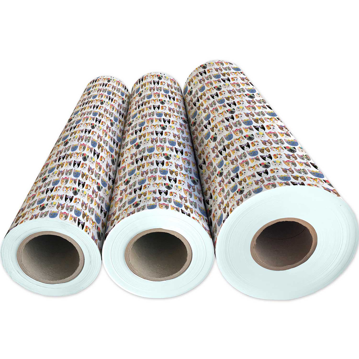 GRAPHICS & MORE Premium Gift Wrap Wrapping Paper Roll Pattern - Paw Print  Artsy Cat Dog - Blue