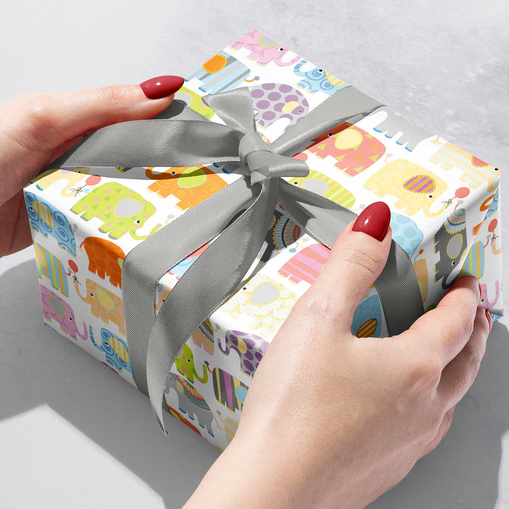 B138b Elephant Parade Baby Gift Wrapping Paper Gift Box 