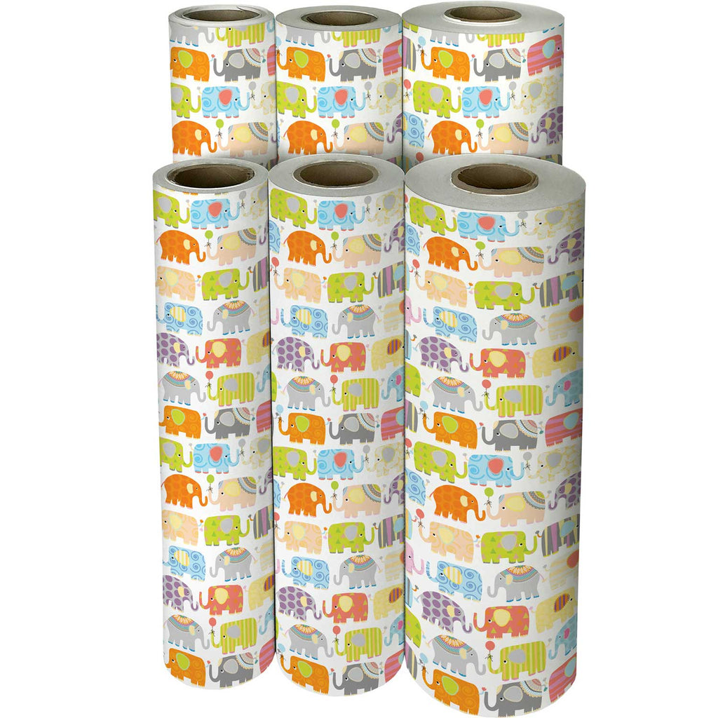 B138f Elephant Parade Baby Gift Wrapping Paper Reams 