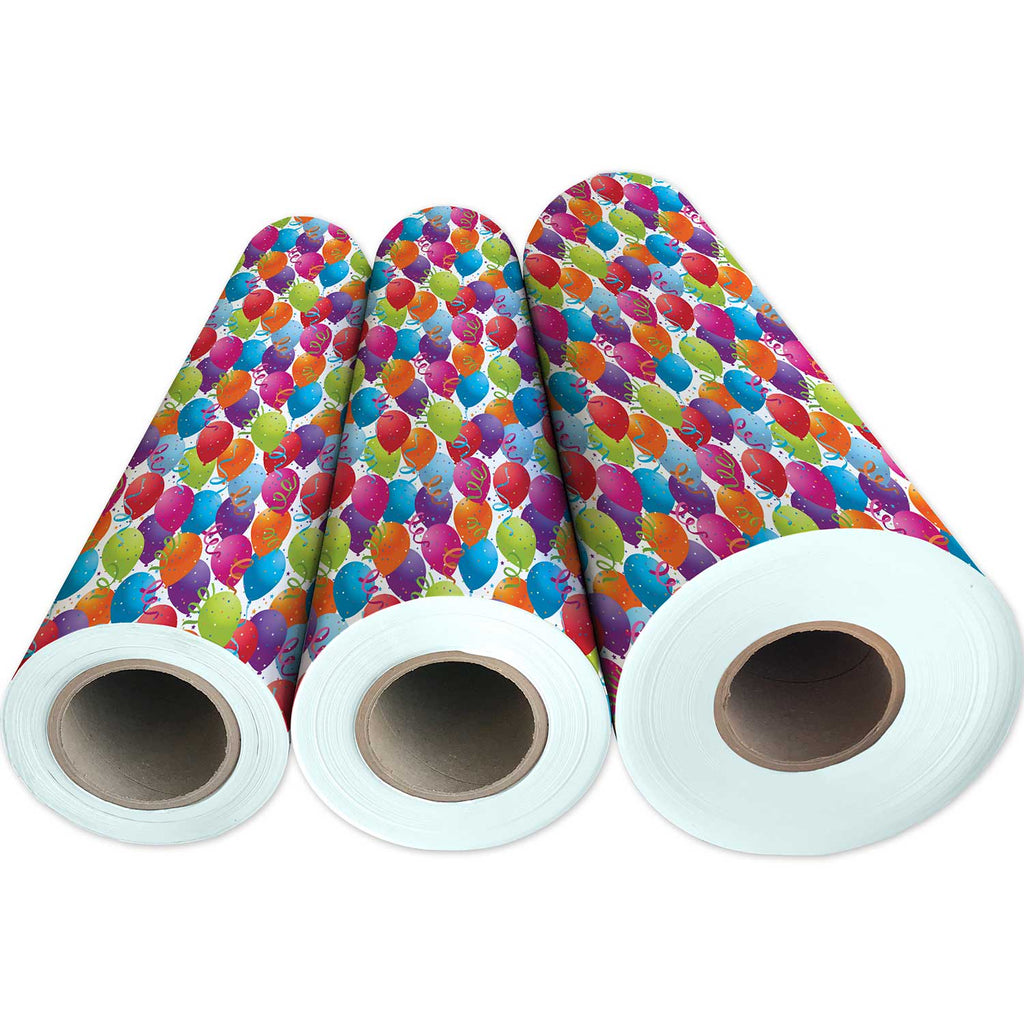 B139g Birthday Balloons Gift Wrapping Paper 3 Reams 