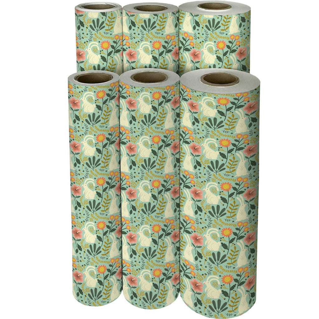 B142f Easter Bunny Rabbits Gift Wrapping Paper Reams 