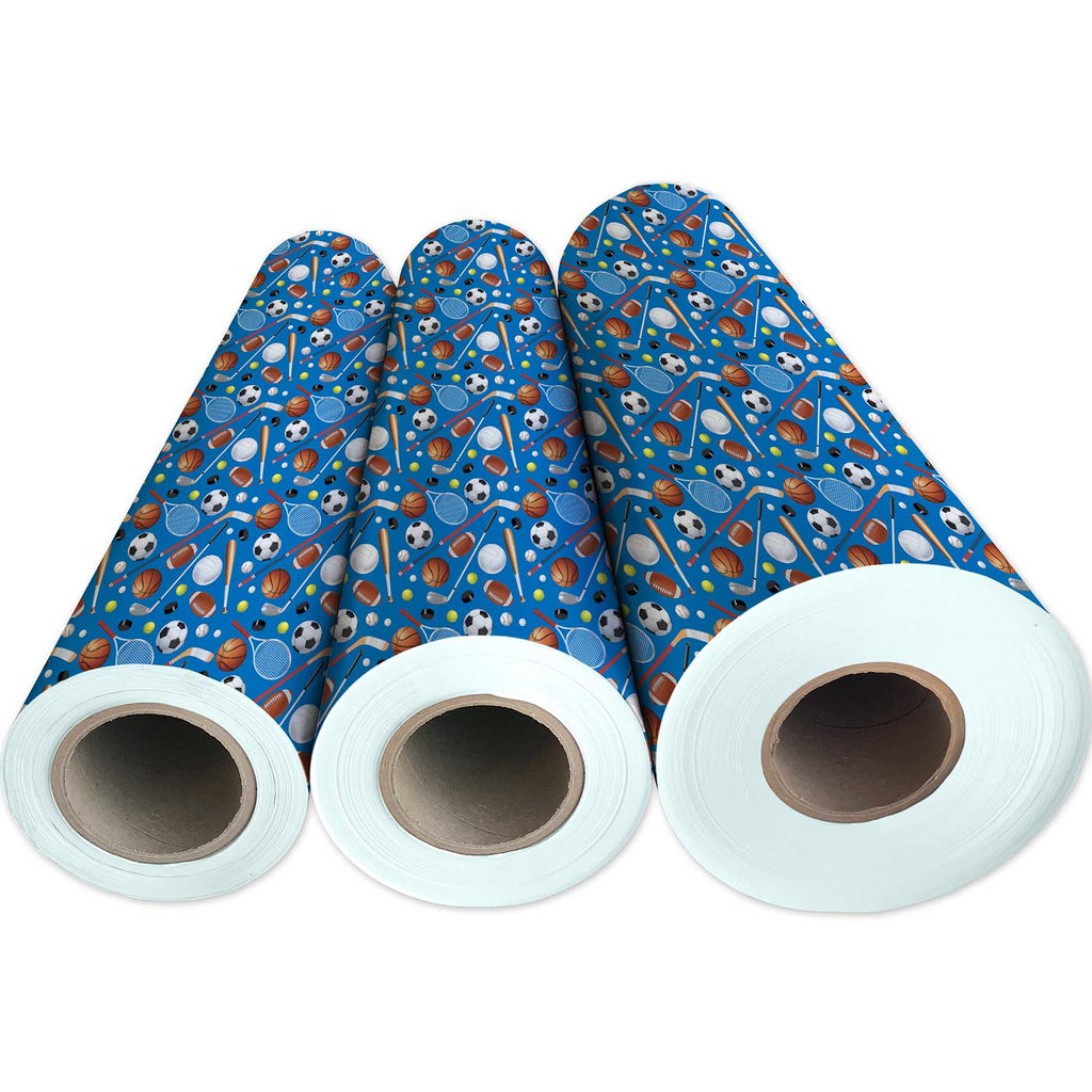 B154g Sports Gift Wrapping Paper 3 Reams 
