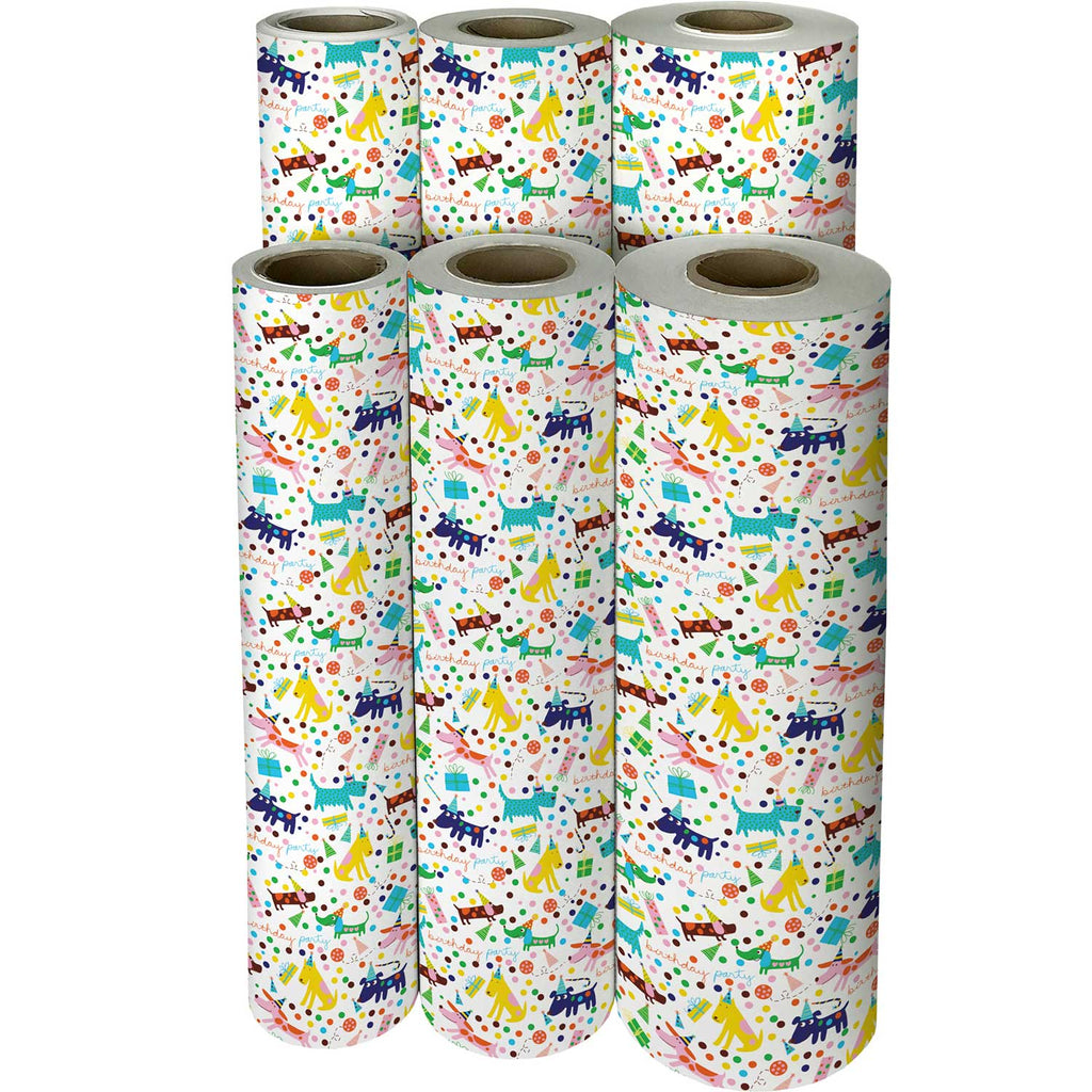 B160f Birthday Dog Gift Wrapping Paper Reams 
