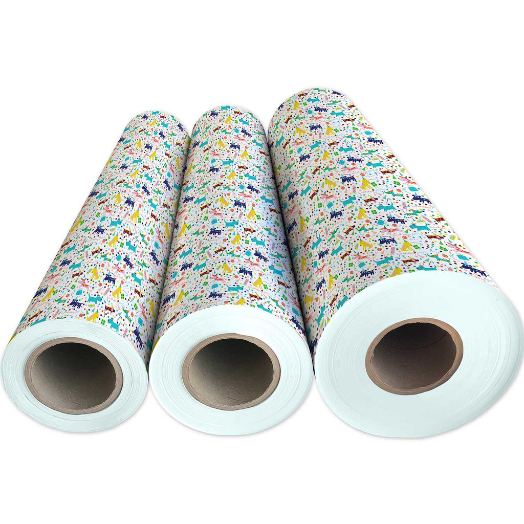 B160g Birthday Dog Gift Wrapping Paper 3 Reams 