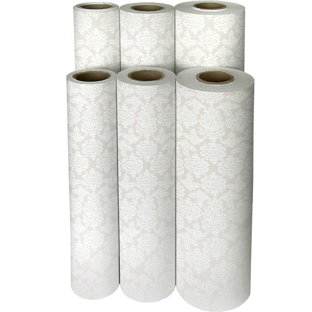 B195f Pearl Damask Pattern Gift Wrapping Paper Reams 