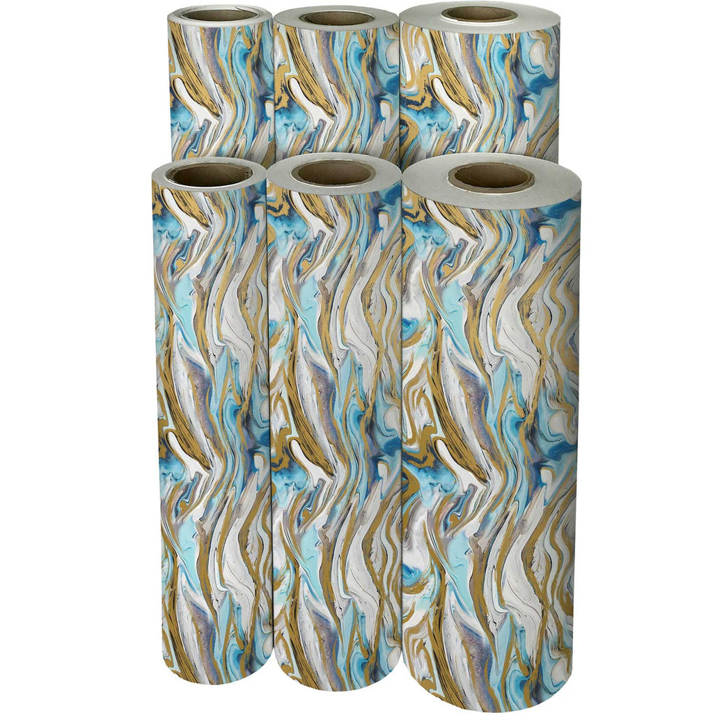 B218f Blue Marble Gift Wrapping Paper Reams 