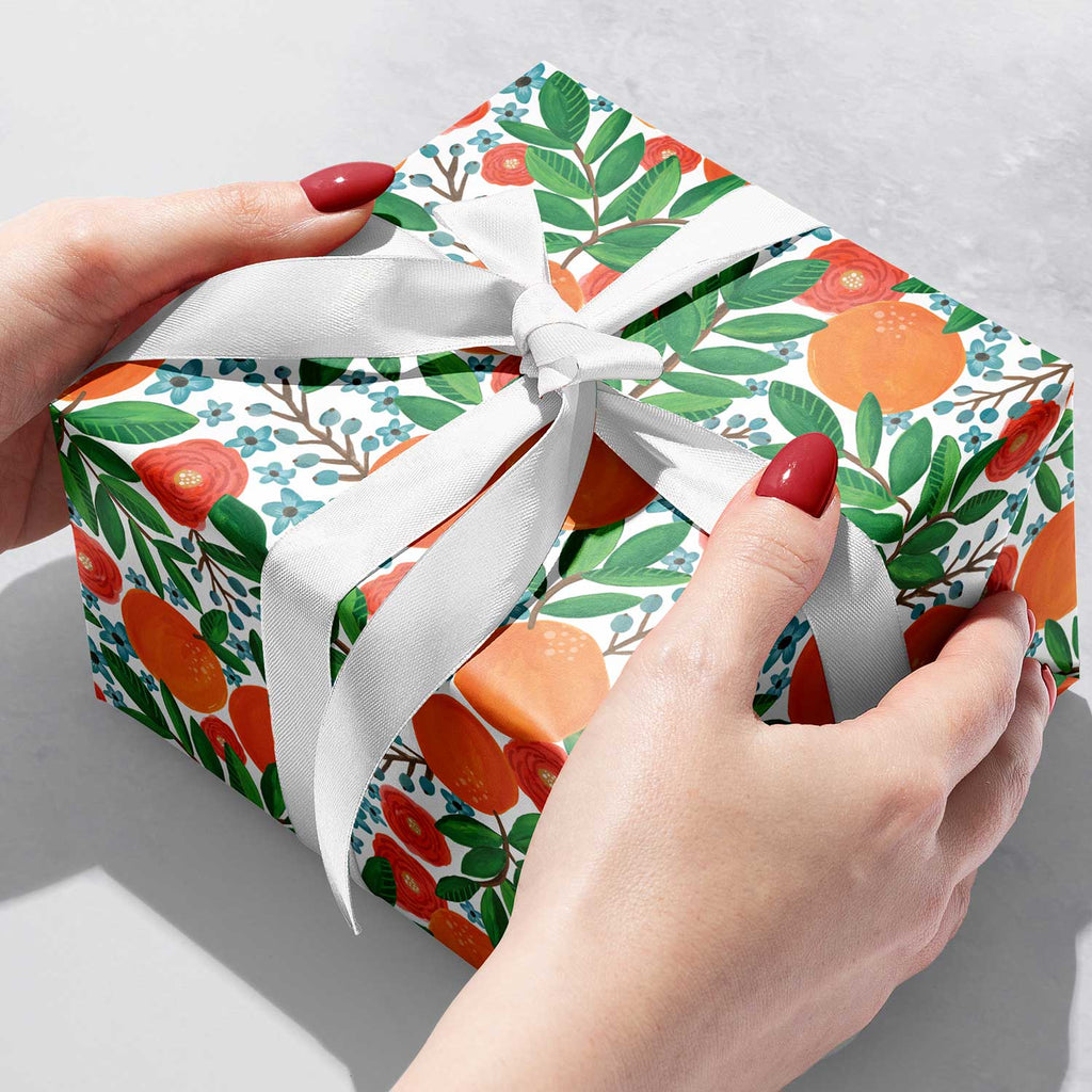 B257b Oranges Gift Wrapping Paper Gift Box 