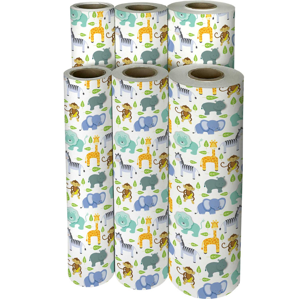 B268f Zoo Animals Gift Wrapping Paper Reams 