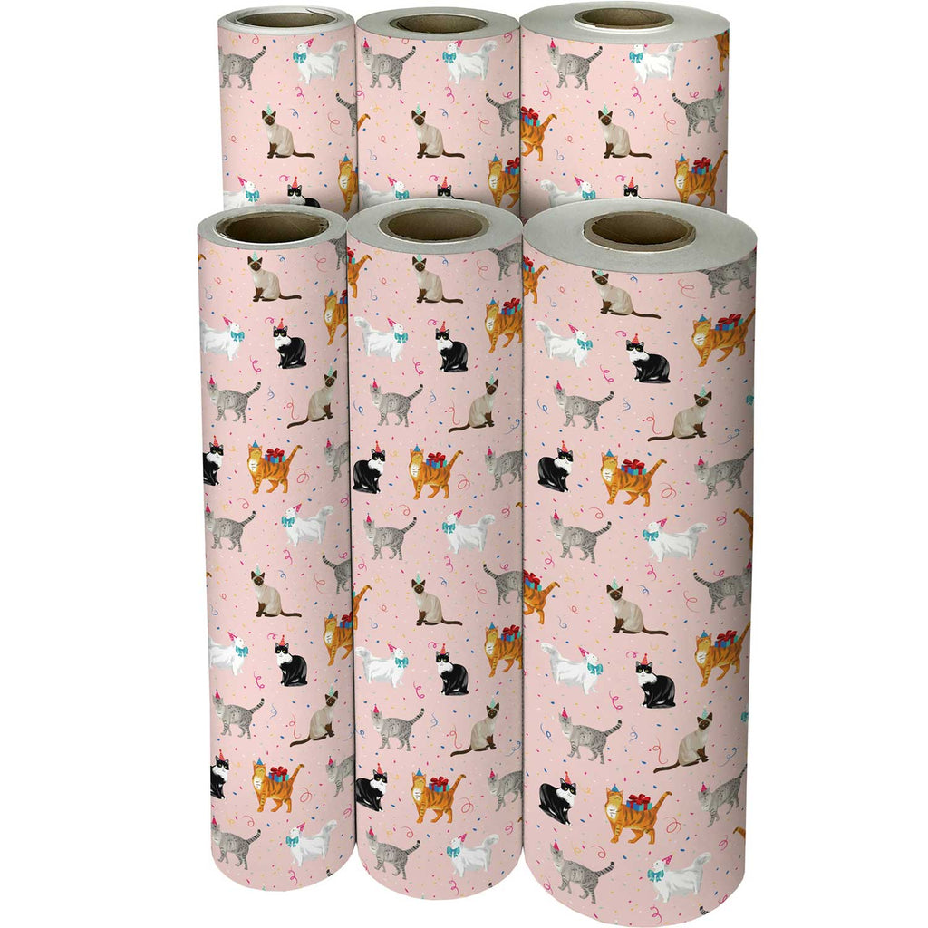 B277f Birthday Cats Gift Wrapping Paper Reams 