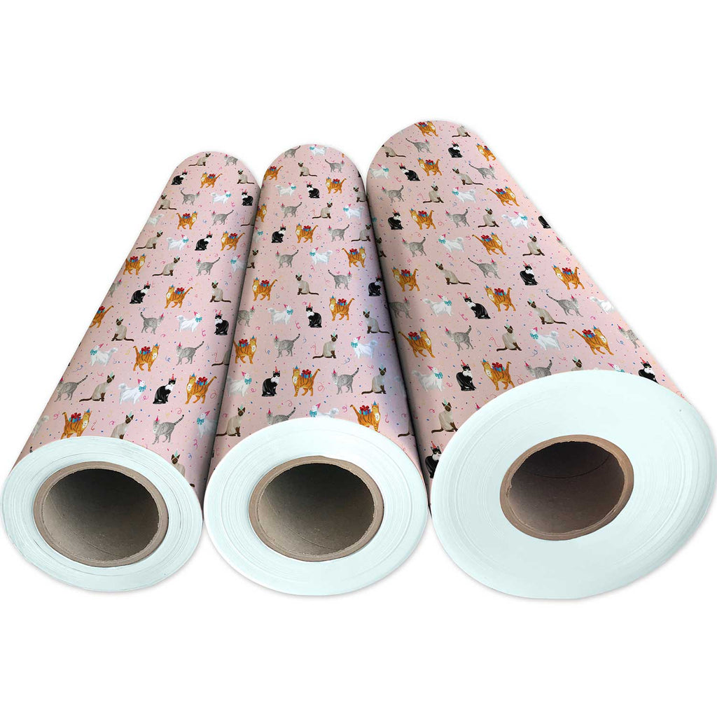 B277g Birthday Cats Gift Wrapping Paper 3 Reams 