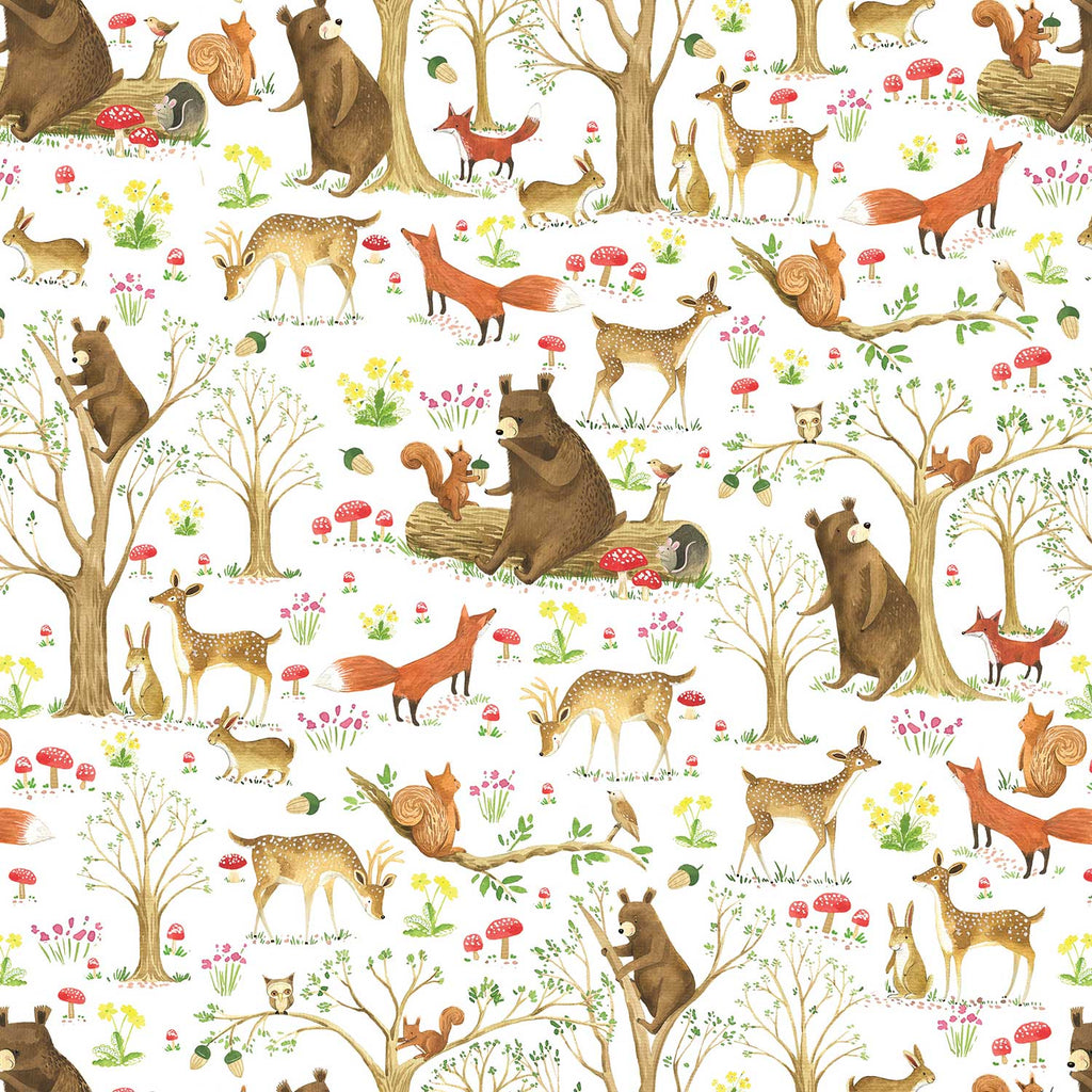 B280a Forest Bear Gift Wrapping Paper Swatch 