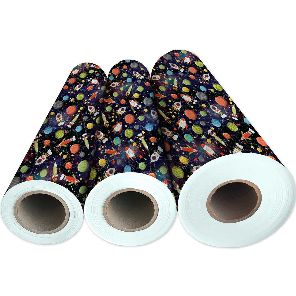 B282g Outer Space Rocket Gift Wrapping Paper 3 Reams 