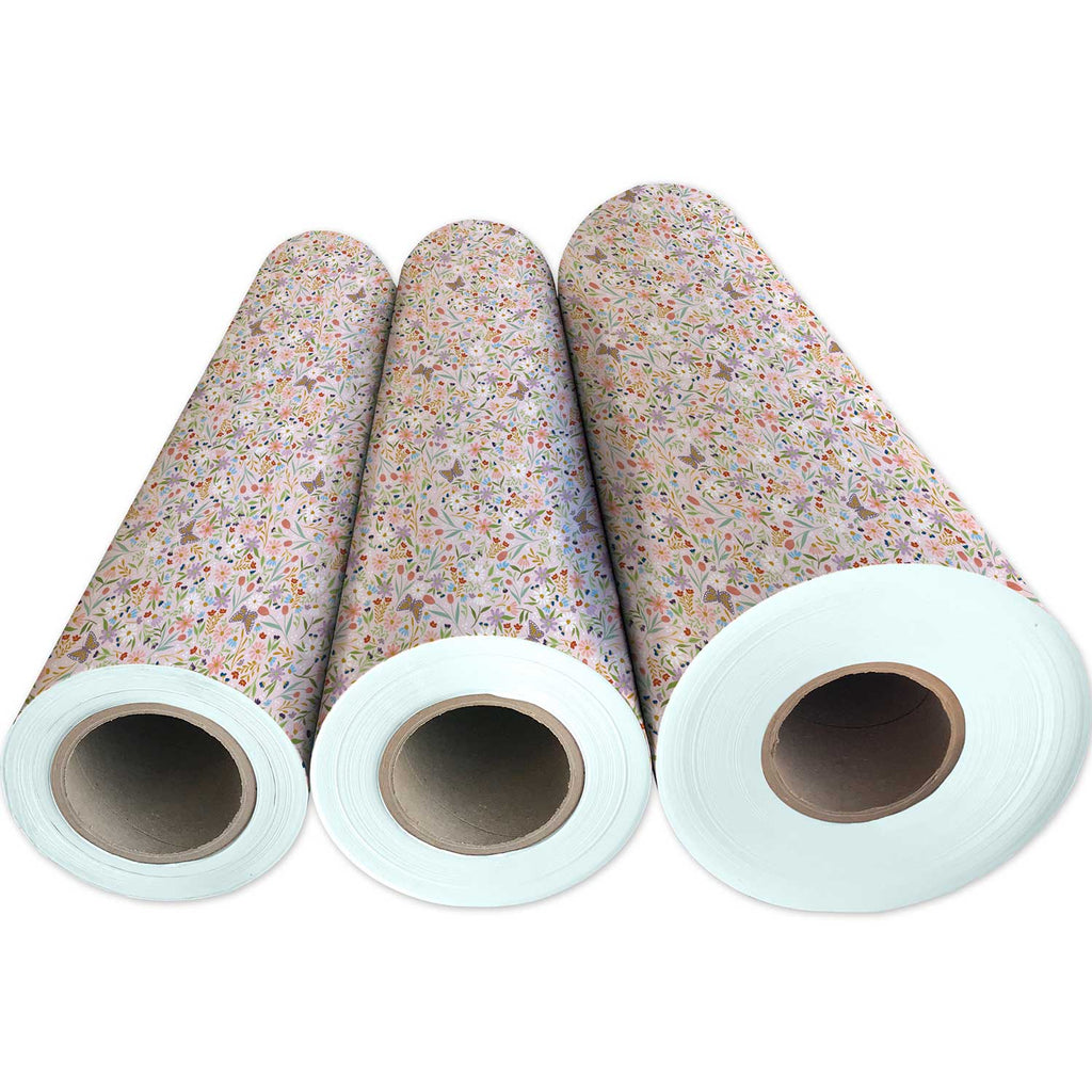 B304g Delicate Floral Gift Wrapping Paper 3 Reams 