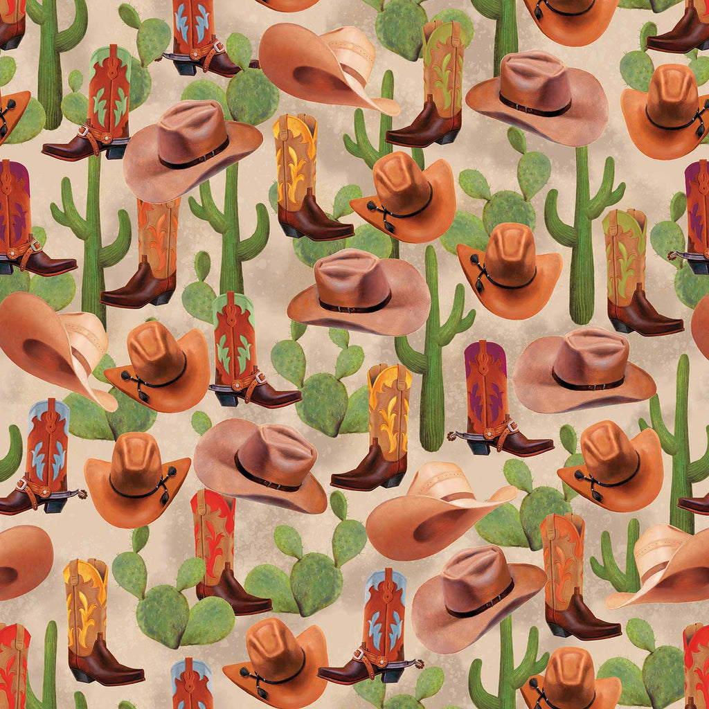 B305a Cowboy Gift Wrapping Paper Swatch 