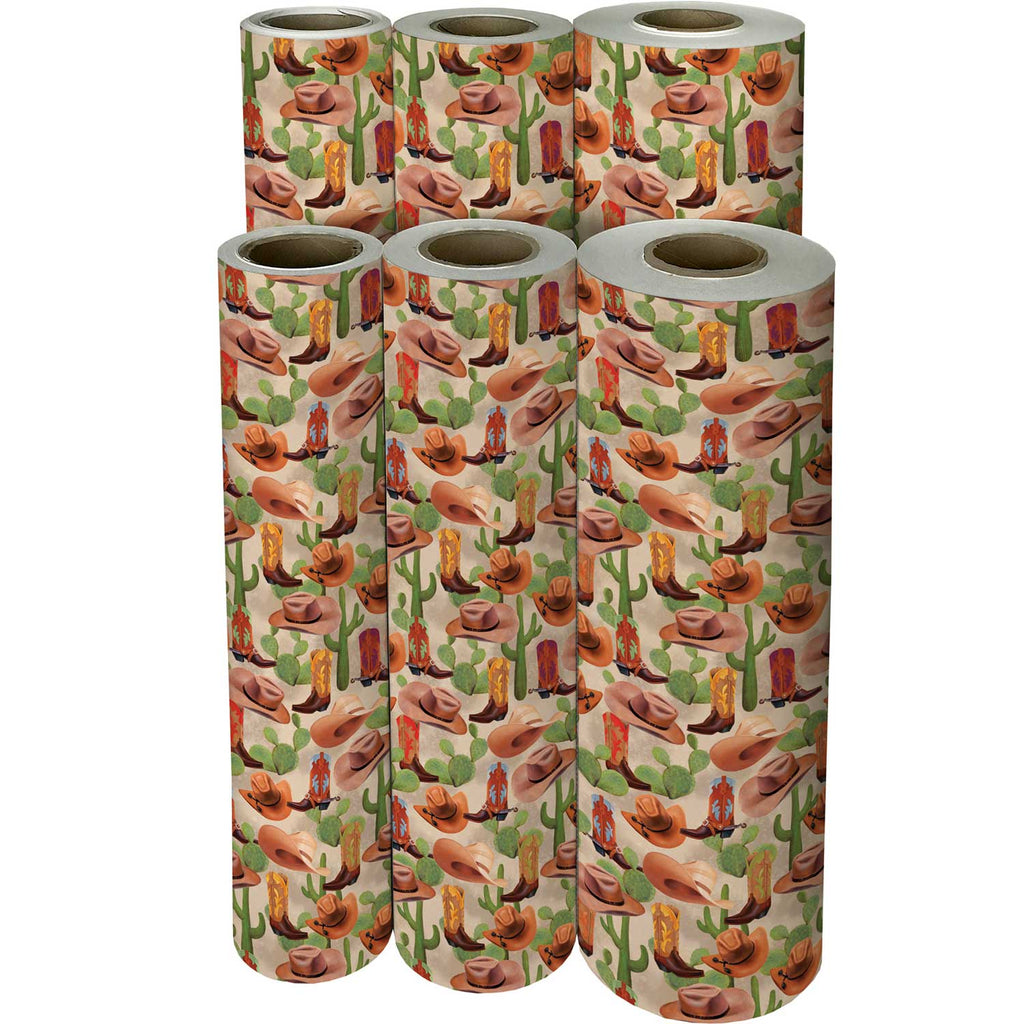 B305f Cowboy Gift Wrapping Paper Reams 