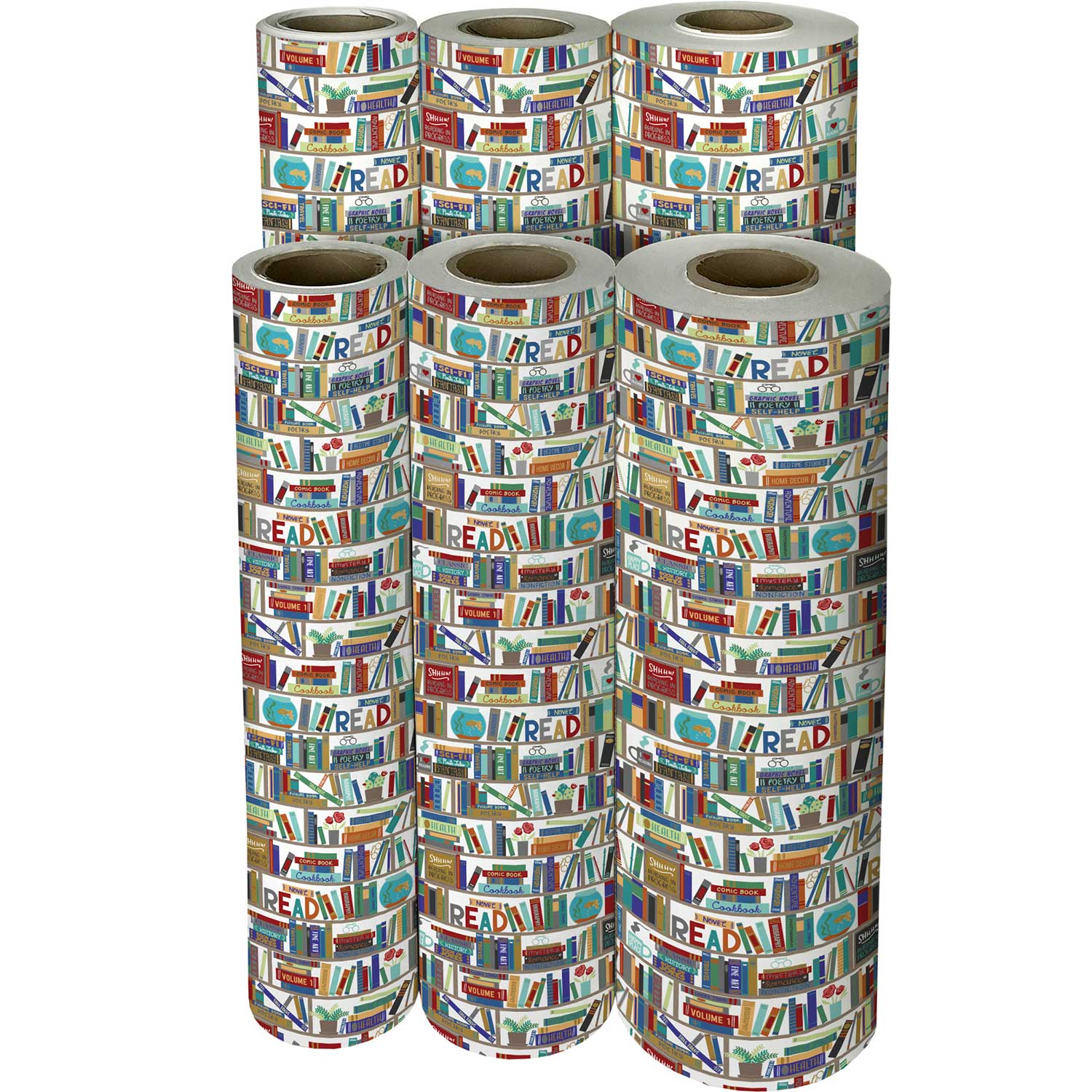 Gift Wrap Paper, 20x30 Book Themed Sheet of Wrapping Paper, Book