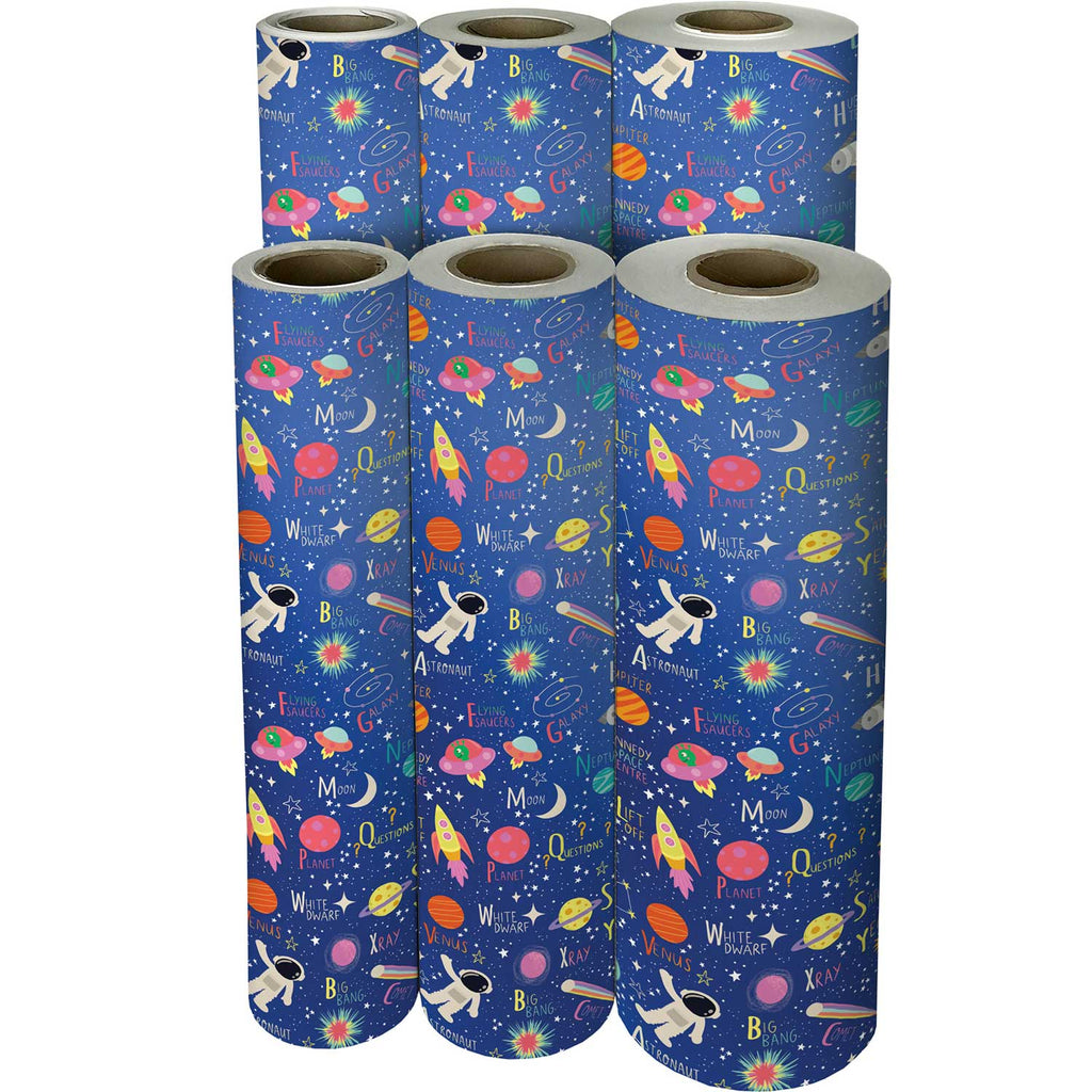 B321f Outer Space Kids Gift Wrapping Paper Reams 
