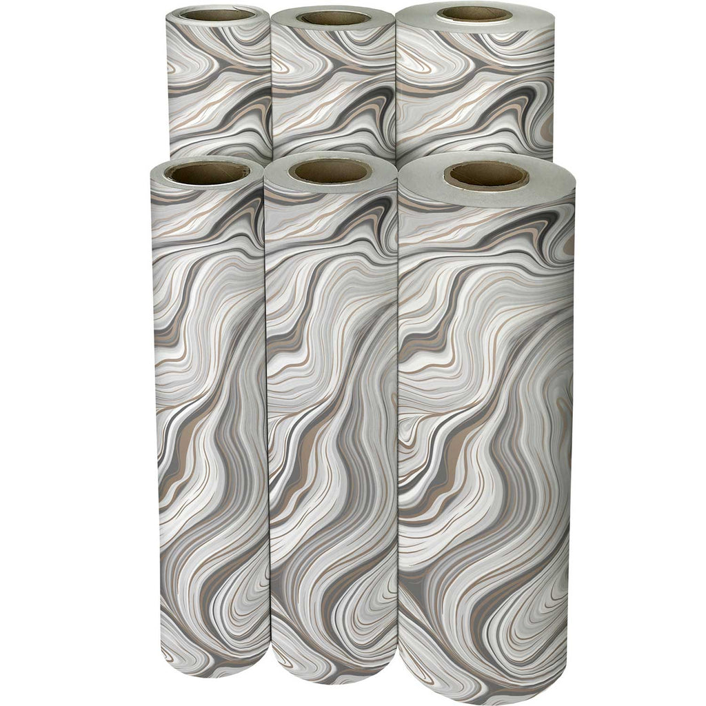B330f Marbleized Silver Gift Wrapping Paper Reams 