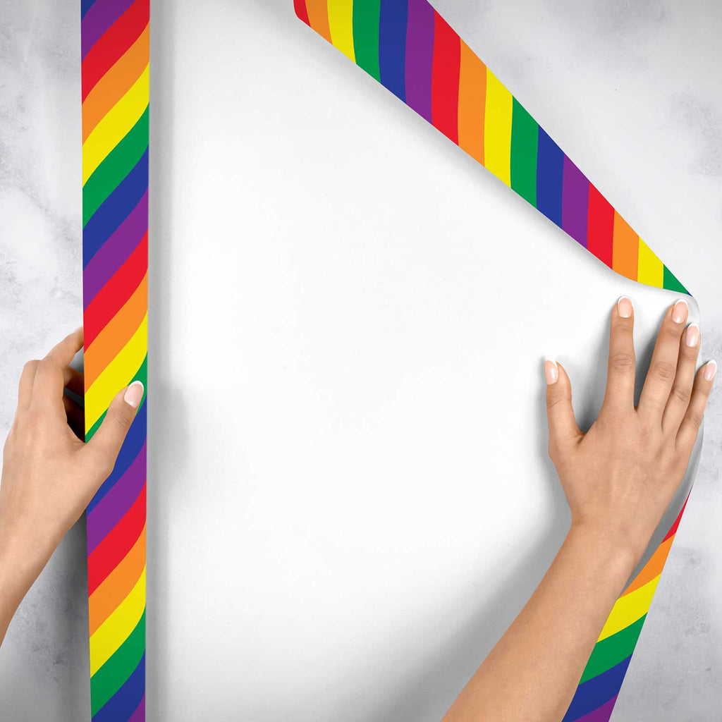 B335e Rainbow Stripe Pride Gift Wrapping Paper Backside 