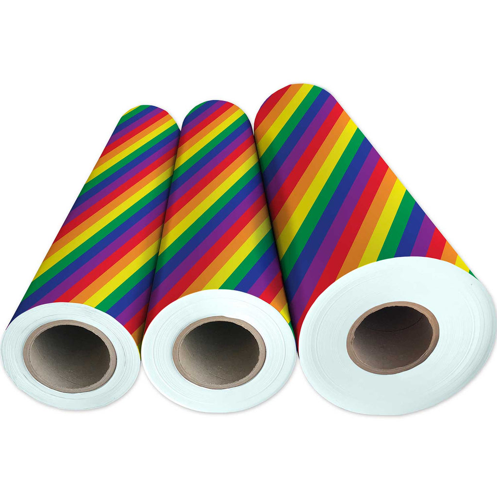 B335g Rainbow Stripe Pride Gift Wrapping Paper 3 Reams 