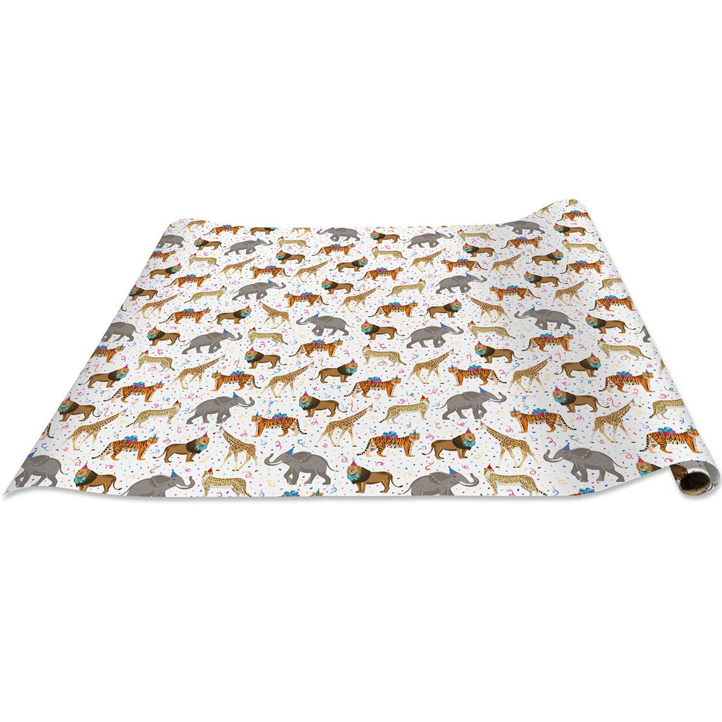 B352d Wild Animals Zoo Birthday Gift Wrapping Paper Regular Roll 