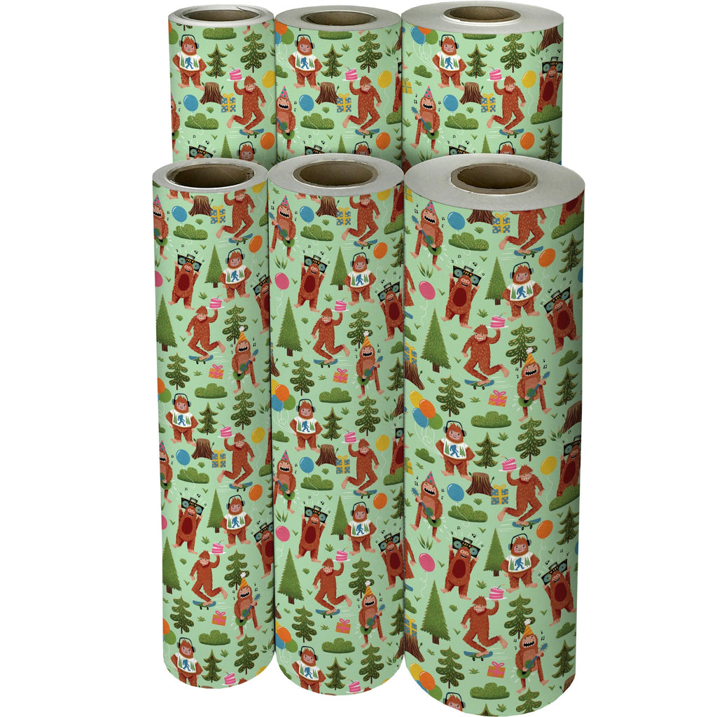 Bigfoot Party Birthday Gift Wrapping Paper Reams 