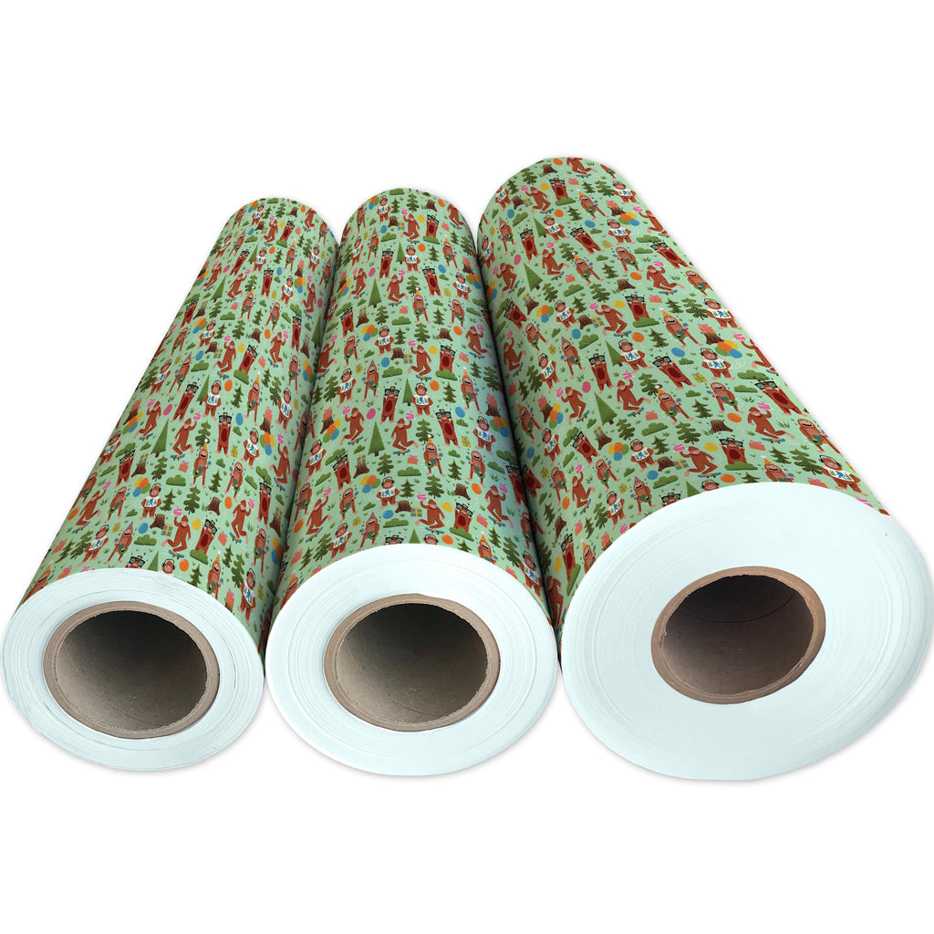 Bigfoot Party Birthday Gift Wrapping Paper 3 Reams 
