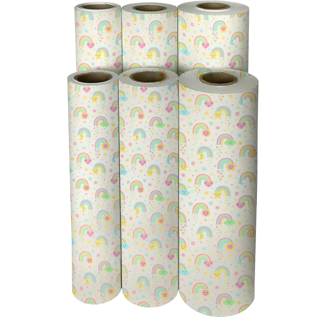 Rainbow Shower Baby Gift Wrapping Paper Reams 