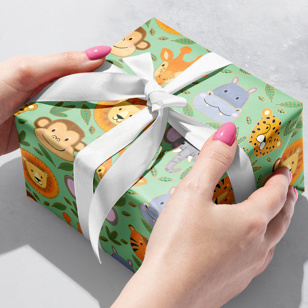 Jungle Animals Baby Gift Wrapping Paper Gift Box 