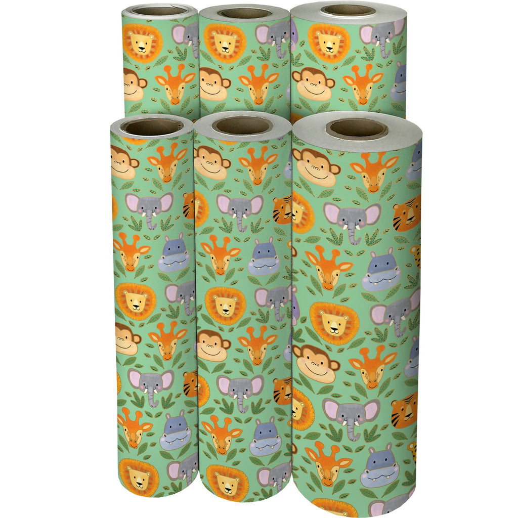 Jungle Animals Baby Gift Wrapping Paper Reams 