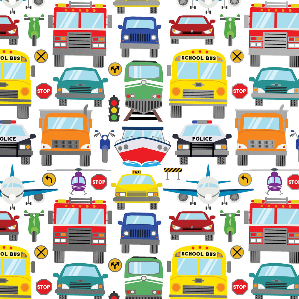 Traffic Jam Kid's Gift Wrapping Paper Swatch