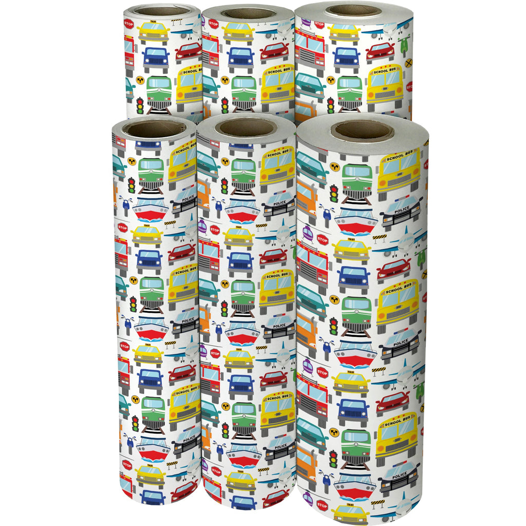 Traffic Jam Kid's Gift Wrapping Paper Reams 
