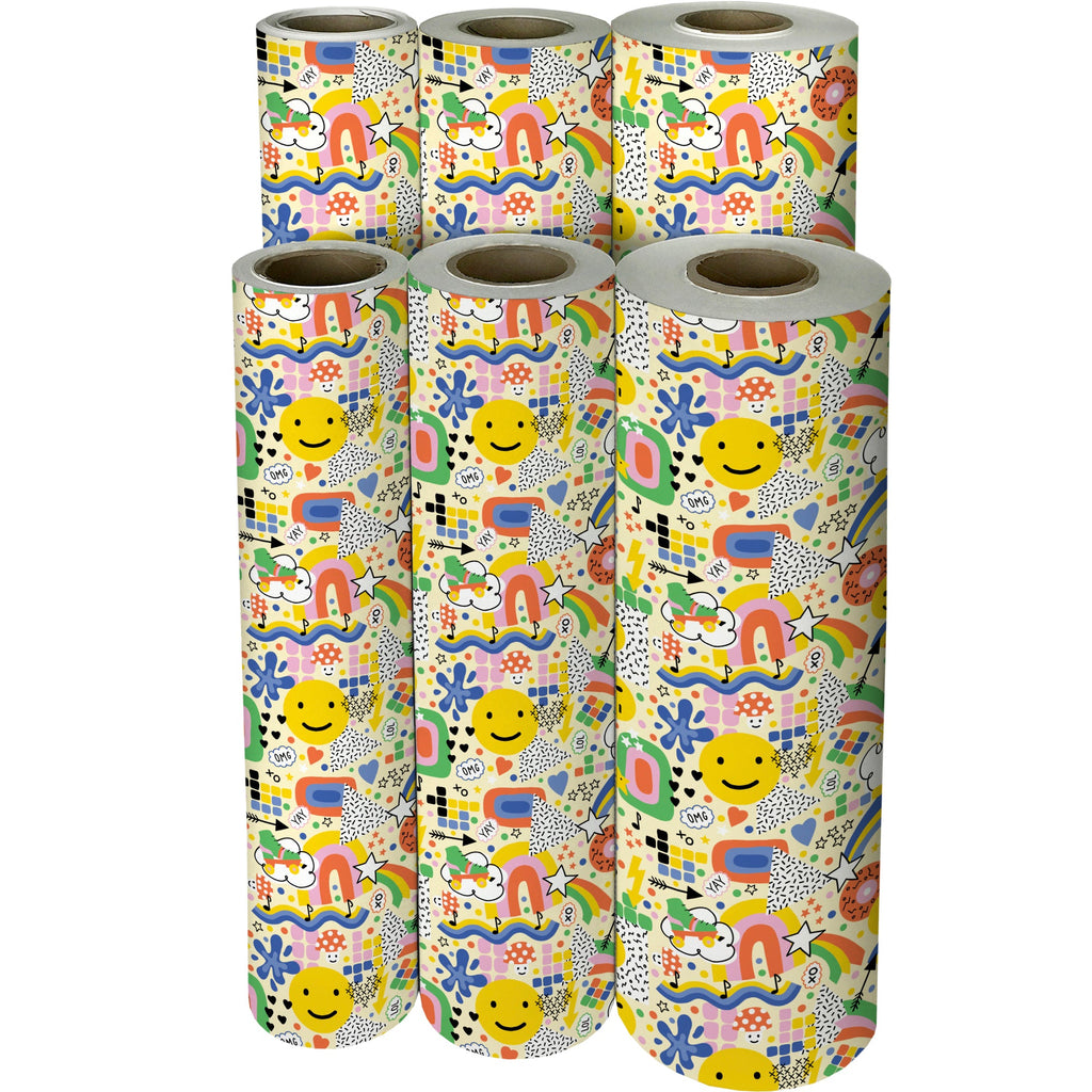 Happy Party Kid's Gift Wrapping Paper Reams 
