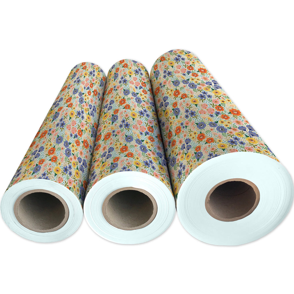 Golden Floral Gift Wrapping Paper 3 Reams 