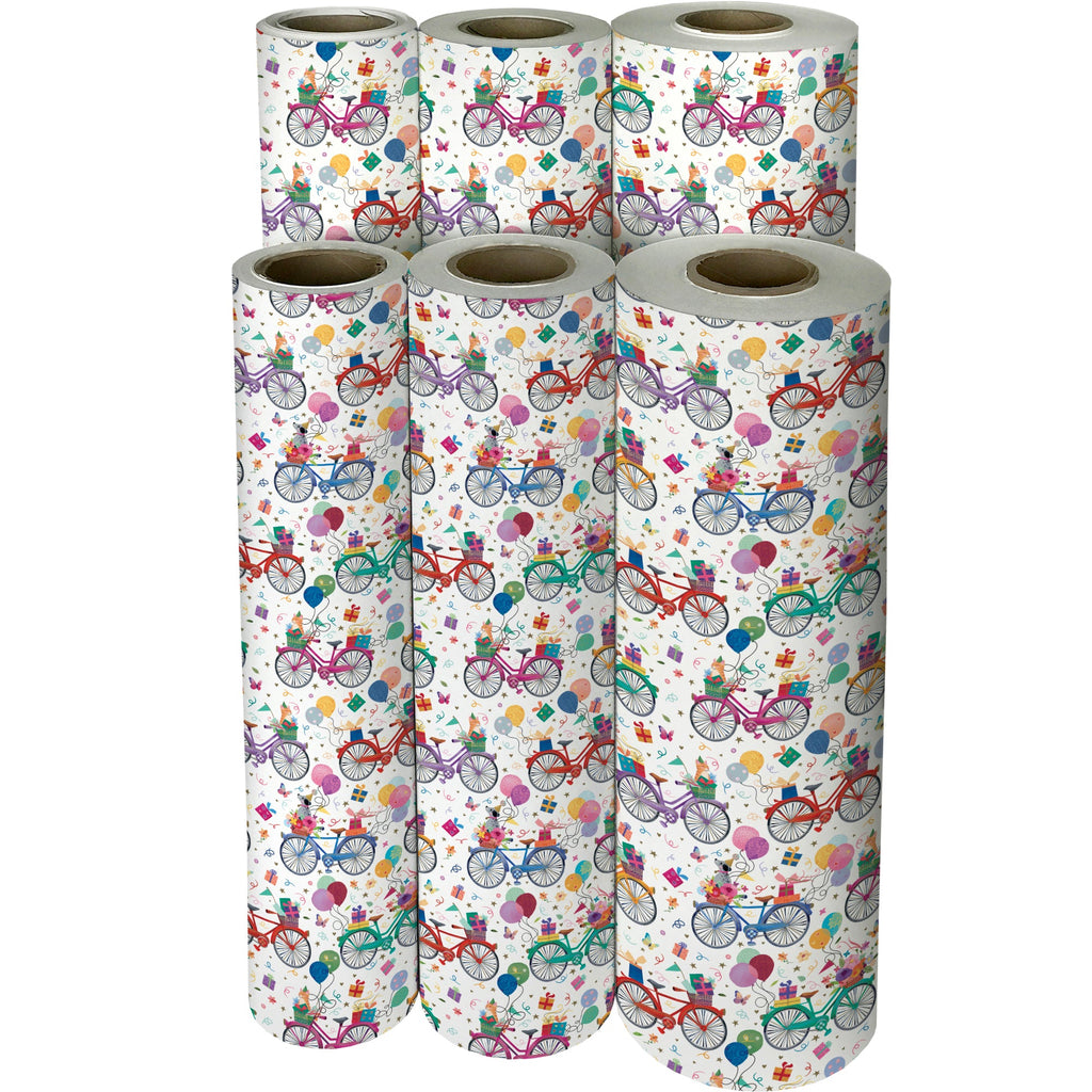 Birthday Bicycles Gift Wrapping Paper Reams 