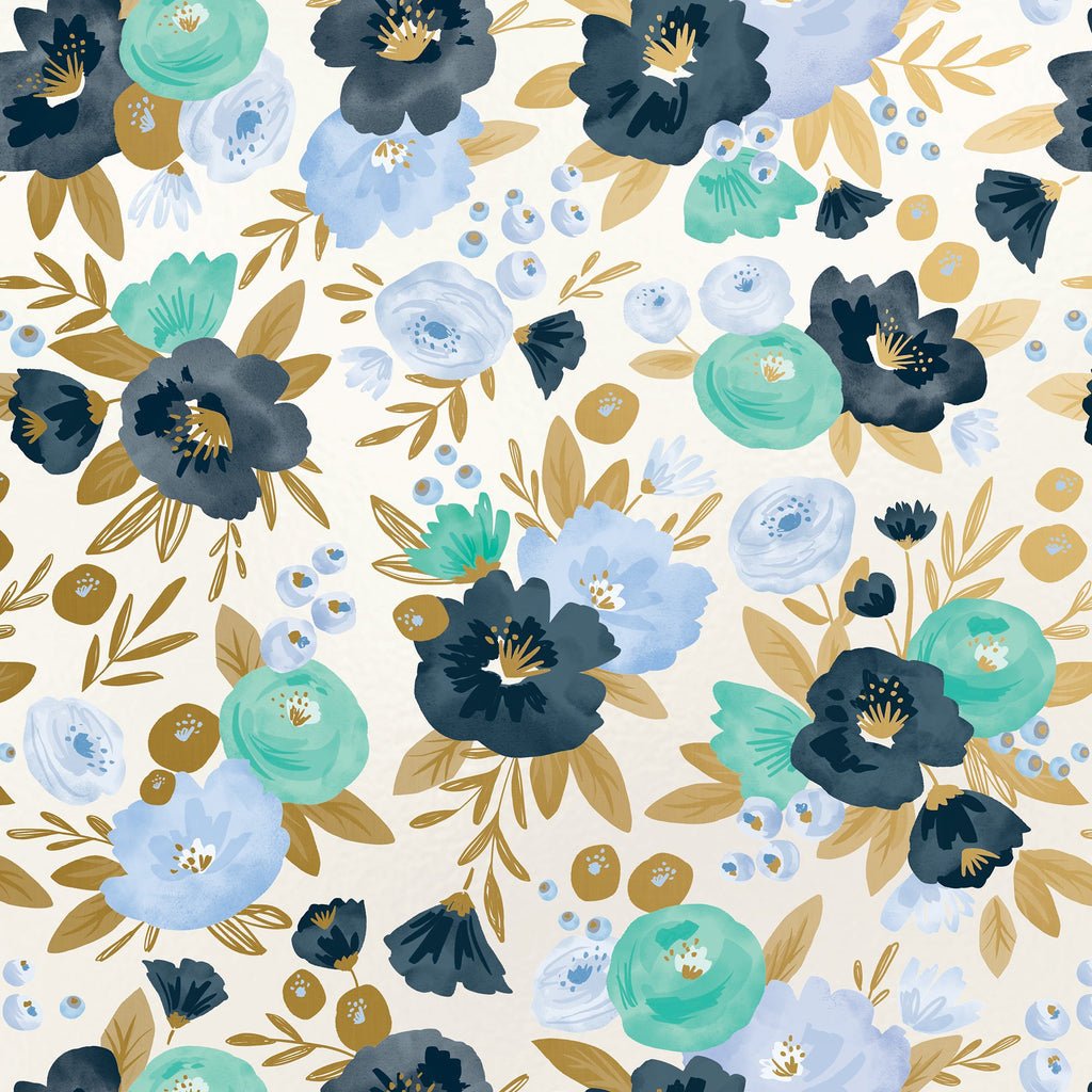Fresh Flowers Floral Gift Wrapping Paper Swatch