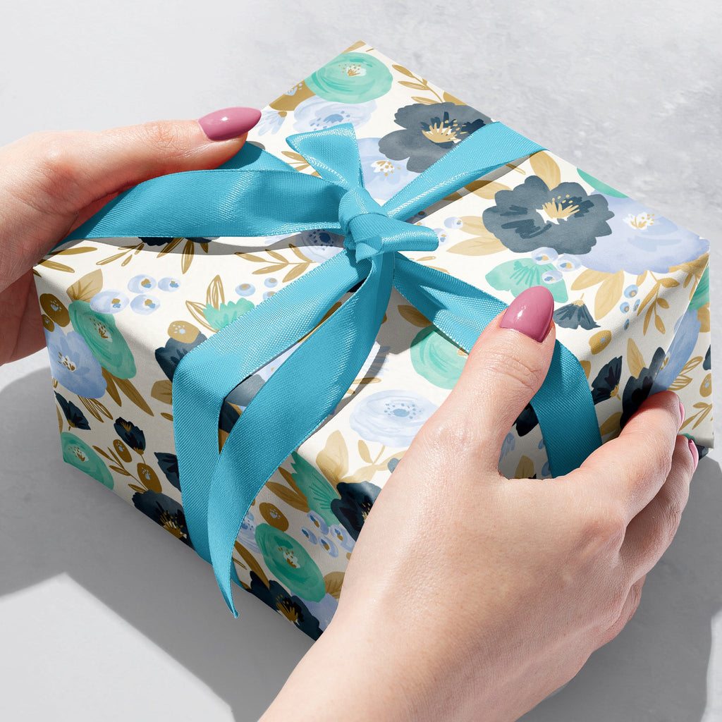 Fresh Flowers Floral Gift Wrapping Paper Gift Box 